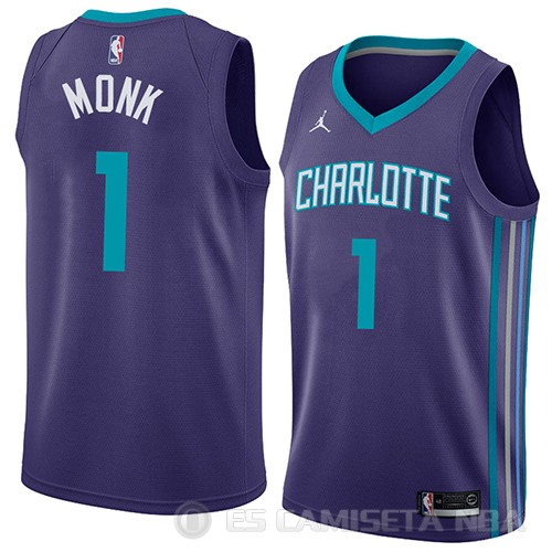 Camiseta Malik Monk #1 Charlotte Hornets Statement 2018 Violeta - Haga un click en la imagen para cerrar